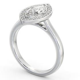 Marquise Diamond with A Channel Set Halo Engagement Ring 18K White Gold ENMA37_WG_THUMB1 