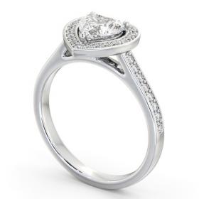 Heart Diamond with A Channel Set Halo Engagement Ring Platinum ENHE25_WG_THUMB1 
