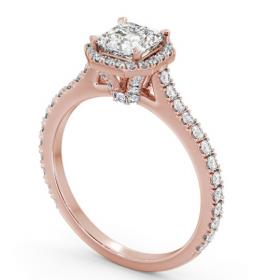 Halo Asscher Diamond Engagement Ring with Diamond Set Supports 18K Rose Gold ENAS50_RG_THUMB1 