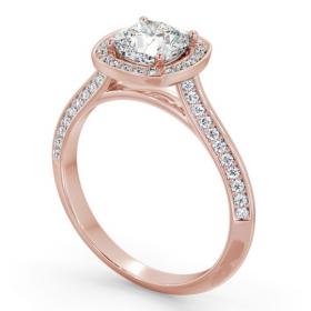Halo Cushion Diamond with Knife Edge Band Engagement Ring 18K Rose Gold ENCU51_RG_THUMB1 