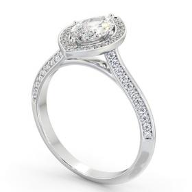 Halo Marquise Diamond with Knife Edge Band Engagement Ring 18K White Gold ENMA39_WG_THUMB1 