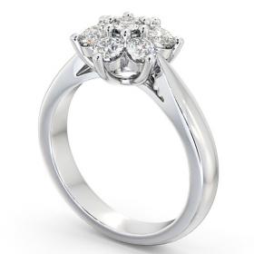 Cluster Diamond Floral Design Ring 18K White Gold CL7_WG_THUMB1 