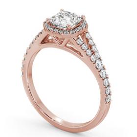 Halo Asscher Diamond Split Band Engagement Ring 18K Rose Gold ENAS52_RG_THUMB1 