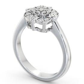 Cluster Round Diamond 0.20ct Vintage Style Ring 18K White Gold CL9_WG_THUMB1 