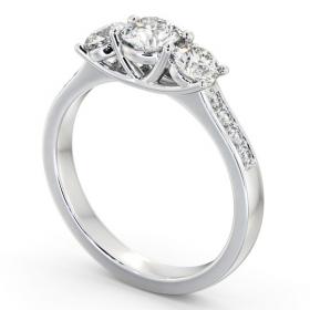 Three Stone Round Diamond Sweeping Prongs Ring 18K White Gold with Side Stones TH66_WG_THUMB1 