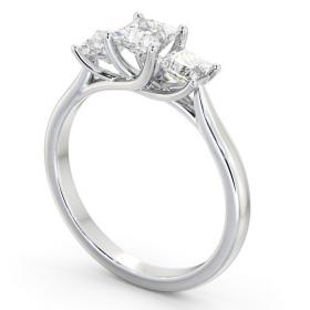 Three Stone Princess Diamond Sweeping Prongs Trilogy Ring 18K White Gold TH74_WG_THUMB1 