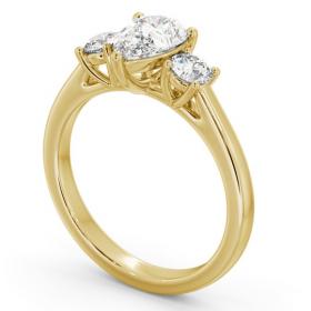 Three Stone Pear with Round Diamond Trilogy Ring 9K Yellow Gold TH77_YG_THUMB1 