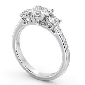 Three Stone Heart and Round Diamond Ring Platinum with Side Stones TH79_WG_THUMB1 
