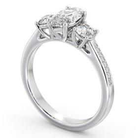 Three Stone Marquise and Round Diamond Ring 18K White Gold with Side Stones TH80_WG_THUMB1 