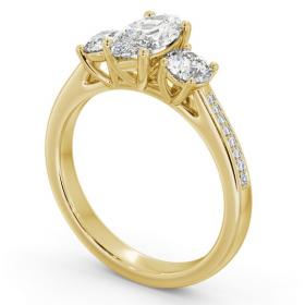 Three Stone Marquise and Round Diamond Ring 18K Yellow Gold with Side Stones TH80_YG_THUMB1 