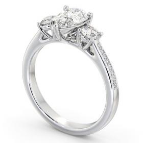 Three Stone Pear and Round Diamond Ring Platinum with Side Stones TH81_WG_THUMB1 