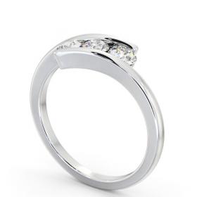 Three Stone Round Diamond Offset Band Ring 18K White Gold TH95_WG_THUMB1 