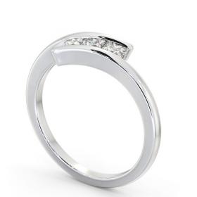 Three Stone Princess Diamond Offset Band Ring 18K White Gold TH96_WG_THUMB1 