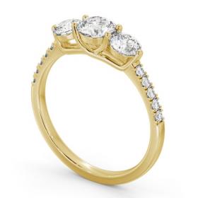 Three Stone Round Diamond Trilogy Ring 9K Yellow Gold with Side Stones TH102_YG_THUMB1 