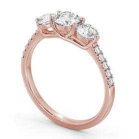Three Stone Round Diamond Trilogy Ring 9K Rose Gold with Side Stones TH102_RG_THUMB1 