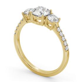 Three Stone Round Diamond Trilogy Ring 9K Yellow Gold with Side Stones TH104_YG_THUMB1 
