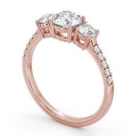 Three Stone Round Diamond Trilogy Ring 9K Rose Gold with Side Stones TH104_RG_THUMB1 