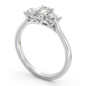 Three Stone Emerald and Princess Diamond Trilogy Ring 9K White Gold TH112_WG_THUMB1 
