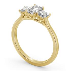Three Stone Emerald and Princess Diamond Trilogy Ring 9K Yellow Gold TH112_YG_THUMB1 