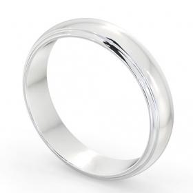Mens D Shape Step Wedding Ring 18K White Gold WBM52_WG_THUMB1 