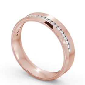 Mens 0.20ct Round Diamond Channel Set Wedding Ring 18K Rose Gold WBM57_RG_THUMB1 