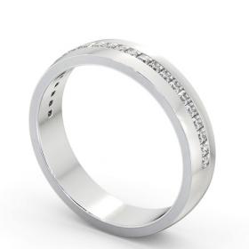 Mens 0.50ct Princess Diamond Channel Set Wedding Ring 18K White Gold WBM58_WG_THUMB1 