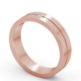 Mens Princess Diamond Single Groove Wedding Ring 18K Rose Gold WBM59_RG_THUMB1 