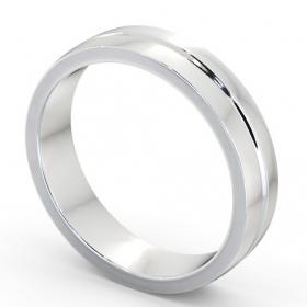Mens Single Groove Wedding Ring 18K White Gold WBM61_WG_THUMB1 