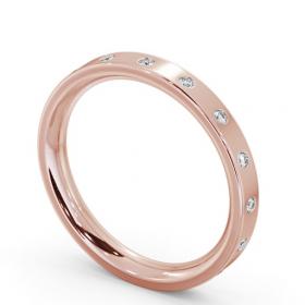 Ladies Multiple Round Diamond Flat Court Profile Wedding Ring 18K Rose Gold WBF54_RG_THUMB1 