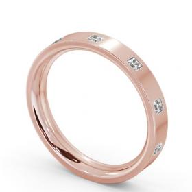 Ladies Multiple Princess Diamond Flat Court Profile Wedding Ring 18K Rose Gold WBF55_RG_THUMB1 