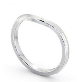 Ladies Plain Curved Wedding Ring 18K White Gold WBF60_WG_THUMB1 