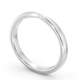 Ladies Plain Pinched Wedding Ring Platinum WBF61_WG_THUMB1 