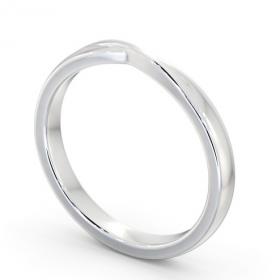 Ladies Plain Pinched Crossover Wedding Ring 9K White Gold WBF62_WG_THUMB1 