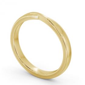 Ladies Plain Pinched Crossover Wedding Ring 18K Yellow Gold WBF62_YG_THUMB1 