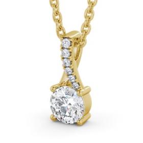 Round Solitaire Four Claw Stud Diamond Pendant 9K Yellow Gold with Diamond Set Bail PNT150_YG_THUMB1 