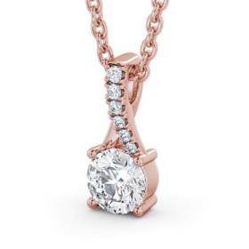 Round Solitaire Four Claw Stud Diamond Pendant 18K Rose Gold with Diamond Set Bail PNT150_RG_THUMB1 