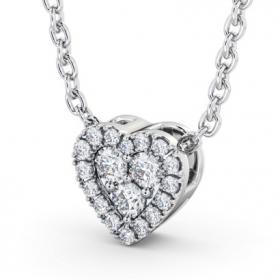 Heart Design Round Diamond Cluster Pendant 18K White Gold PNT187_WG_THUMB1 