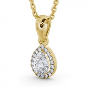 Halo Pear Diamond Pendant 18K Yellow Gold PNT165_YG_THUMB1 