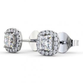 Princess Diamond with Cushion Shape Halo Earrings 18K White Gold ERG151_WG_THUMB1 