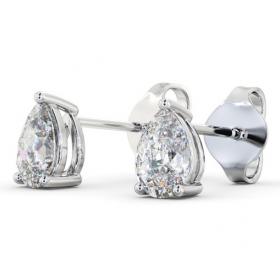 Pear Diamond Three Claw Stud Earrings 18K White Gold ERG146_WG_THUMB1 
