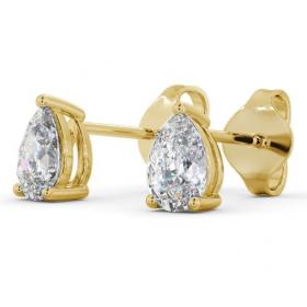 Pear Diamond Three Claw Stud Earrings 18K Yellow Gold ERG146_YG_THUMB1 