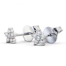Cluster Style Round Diamond Star Design Earrings 18K White Gold ERG157_WG_THUMB1 