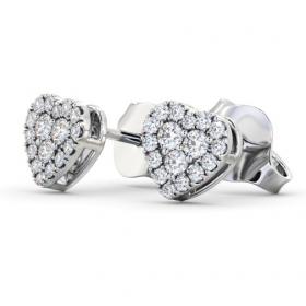 Heart Style Round Diamond Cluster Earrings 18K White Gold ERG161_WG_THUMB1 