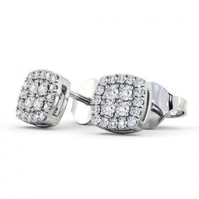 Cushion Style Round Diamond Cluster Earrings 18K White Gold ERG162_WG_THUMB1 
