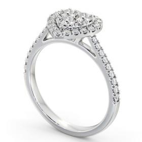 Cluster Style Round Diamond Heart Design Ring 18K White Gold CL58_WG_THUMB1 