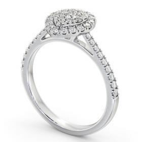 Cluster Style Round Diamond Pear Design Ring 18K White Gold CL60_WG_THUMB1 