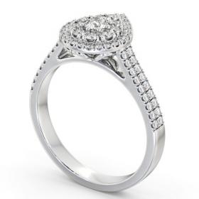 Cluster Style Round Diamond Pear Design Ring 18K White Gold CL57_WG_THUMB1 