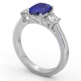 Three Stone Blue Sapphire and Diamond 1.95ct Ring Platinum GEM61_WG_BS_THUMB1 