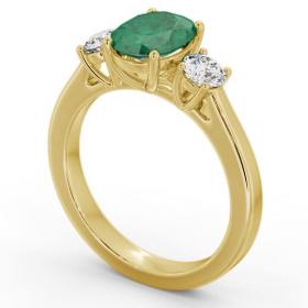 Three Stone Emerald and Diamond 1.65ct Ring 18K Yellow Gold GEM61_YG_EM_THUMB1 