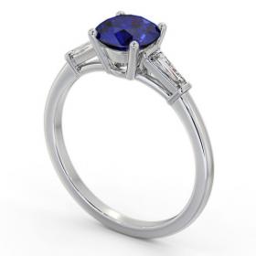 Shoulder Stone Blue Sapphire and Diamond 1.70ct Ring 18K White Gold GEM88_WG_BS_THUMB1 
